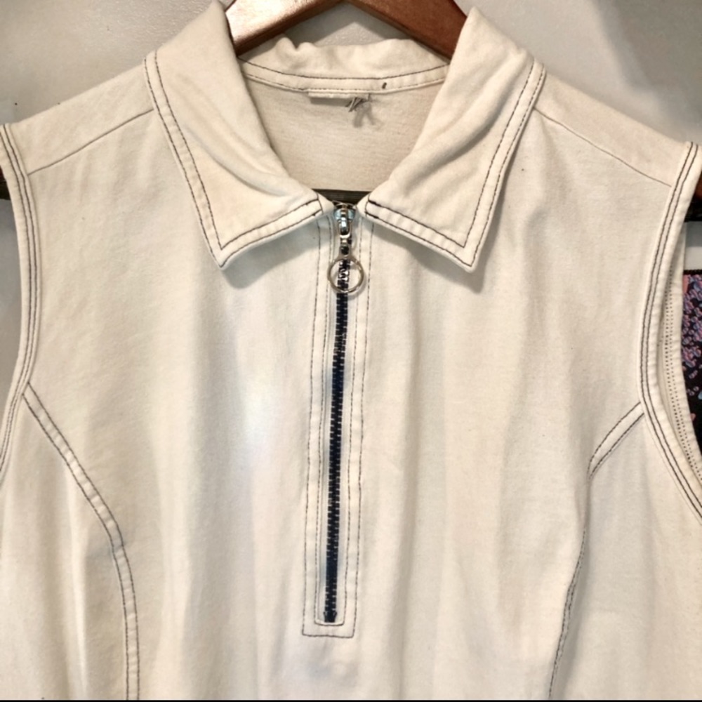 Vintage 1/3 Zip Down Jean material Tunic 70’s